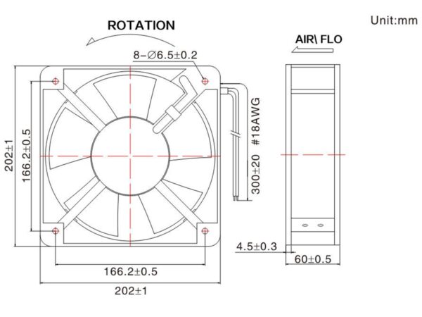 High Speed AC Axial Fan 202x202x60mm Ball Bearing-2.jpg