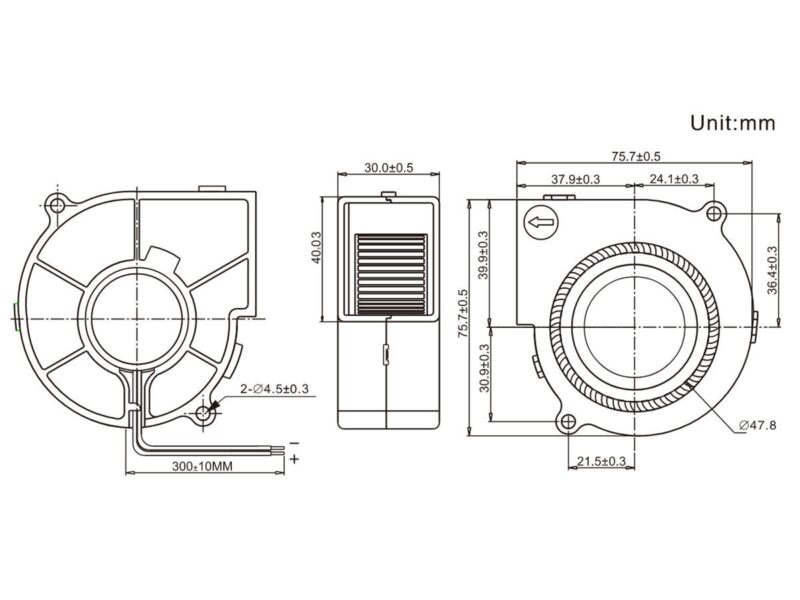 Cooling DC Brushless Blower Fan 75mmx75mmx30mm-2.jpg
